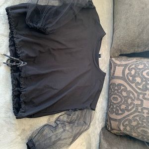 Cotton/organza sweatshirt